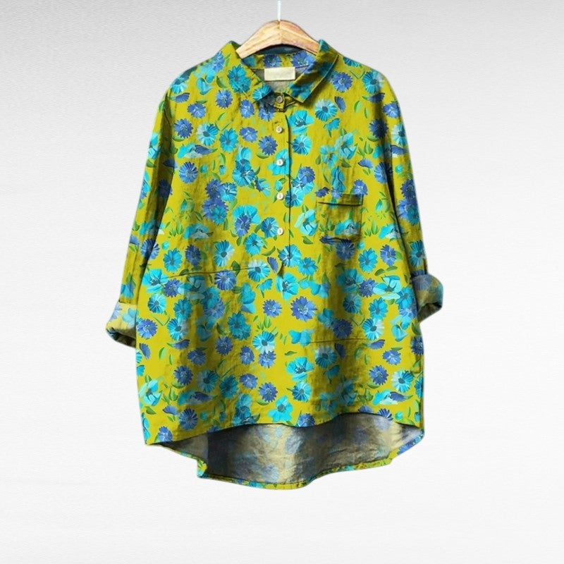 Axelle | Elegant Linen Summer Blouse