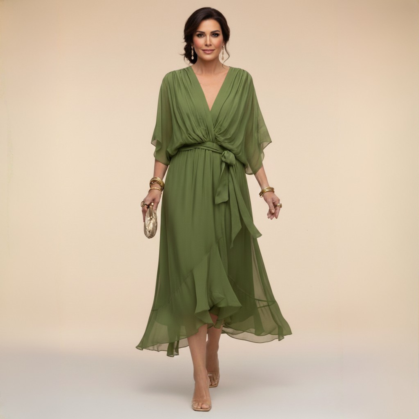 Caroline | Effortlessly Flattering Dress-Orange