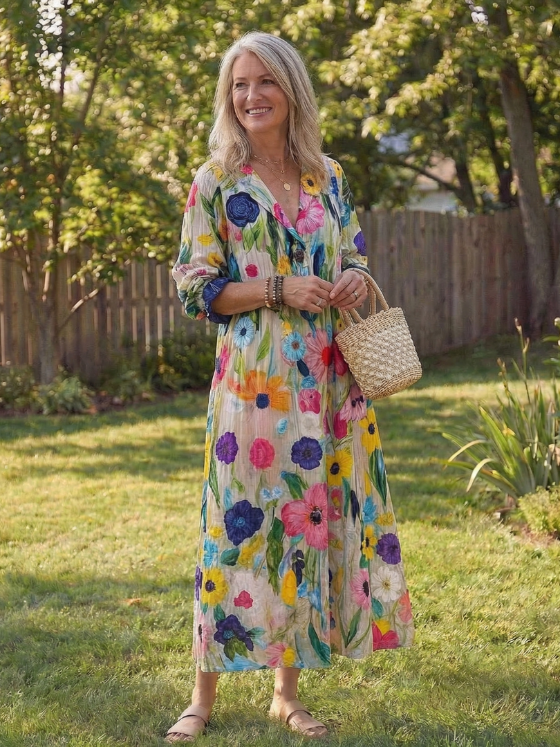 Mirelle | Botanical Flow Maxi Dress