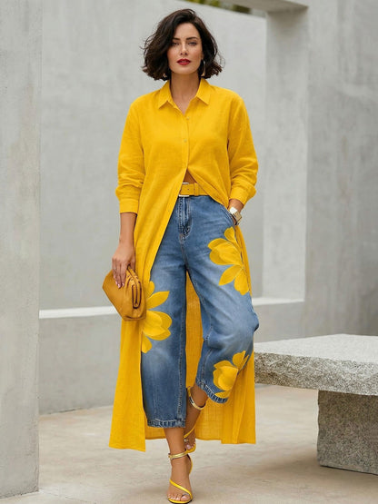 Sophia | Elegant Floral Wide-Leg Pants