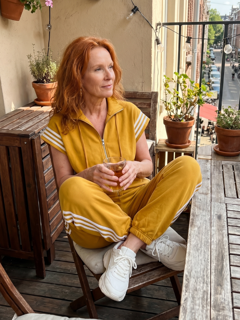 Lucille | Front-Zip Striped Panel Jumpsuit