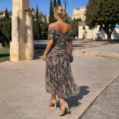 Overlay Ruched Maxi Dress