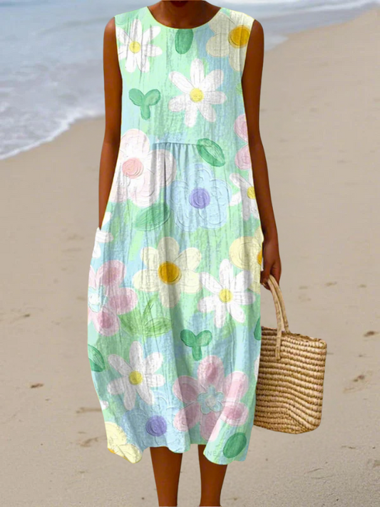 Erin | Pastel Blossom Midi Dress