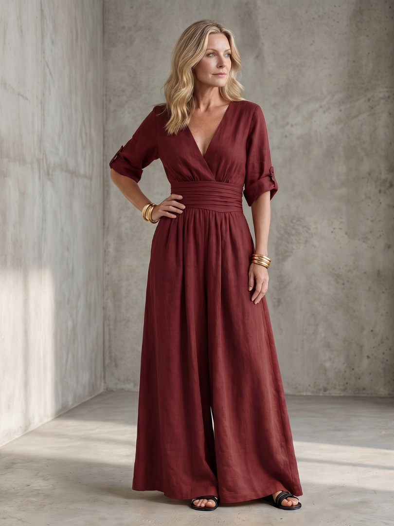 Dorothy | Wide-Leg Crossover Jumpsuit