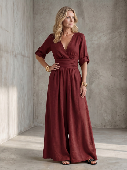 Dorothy | Wide-Leg Crossover Jumpsuit