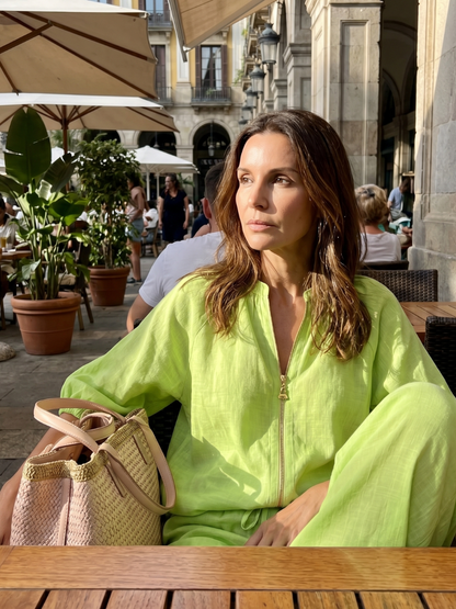 Beverly | Zip-Up Blouson Top & Wide-Leg Pants