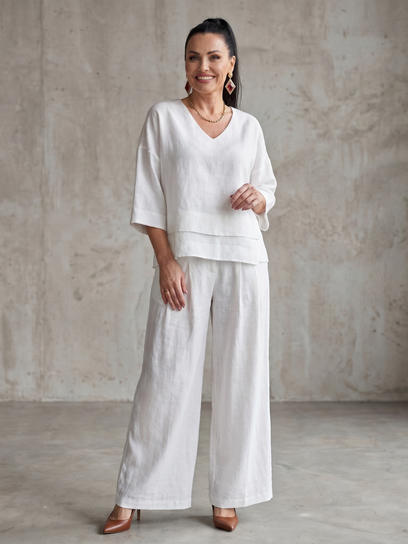 Gloria | Layered Top & Wide-Leg Pants Set