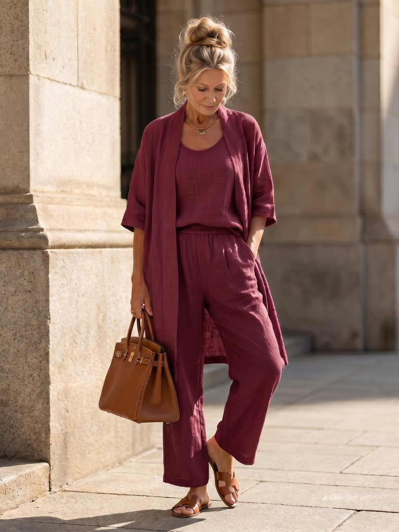 Frances | Relaxed Three-Piece Top & Pants Set
