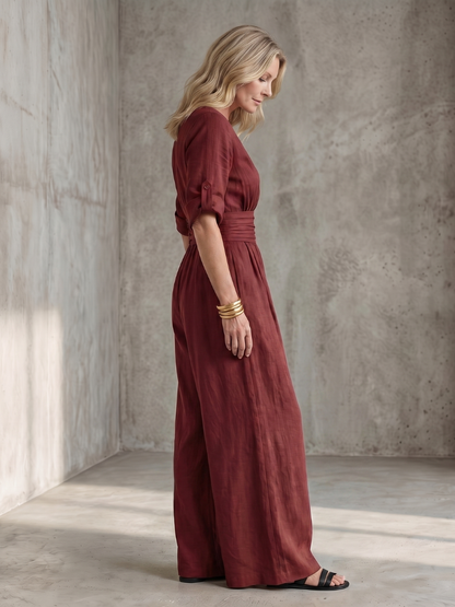 Dorothy | Wide-Leg Crossover Jumpsuit
