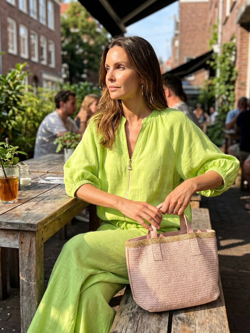 Beverly | Zip-Up Blouson Top & Wide-Leg Pants