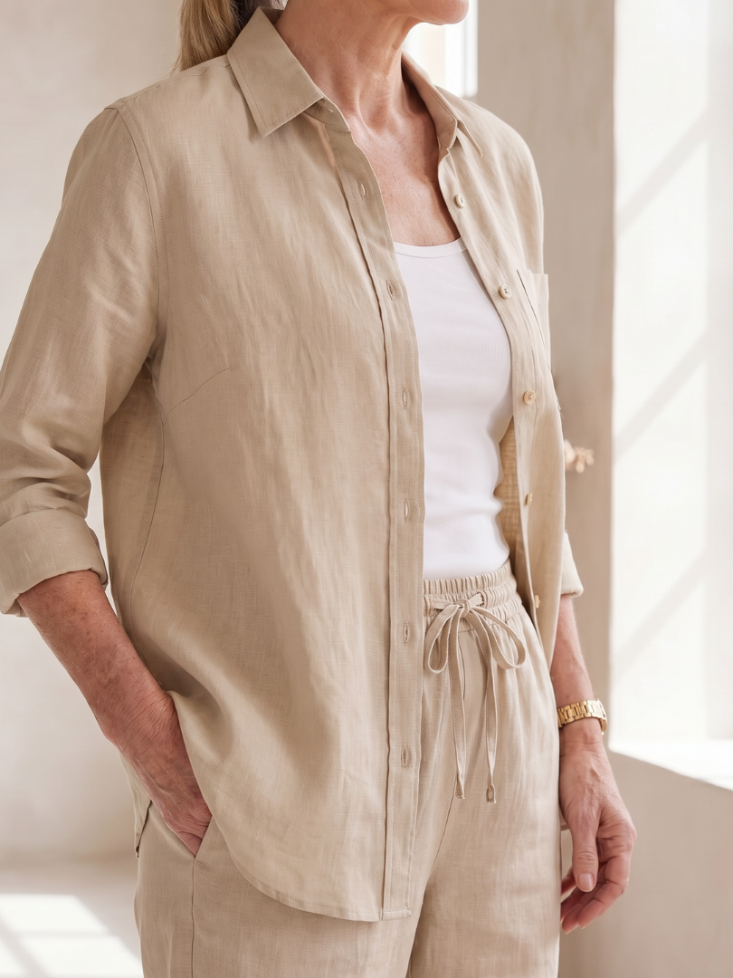 Audrey | Long Sleeve Shirt & Tapered Pants Set
