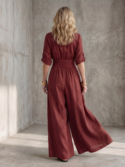 Dorothy | Wide-Leg Crossover Jumpsuit