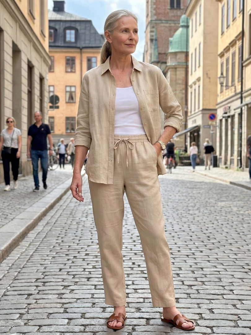 Audrey | Long Sleeve Shirt & Tapered Pants Set