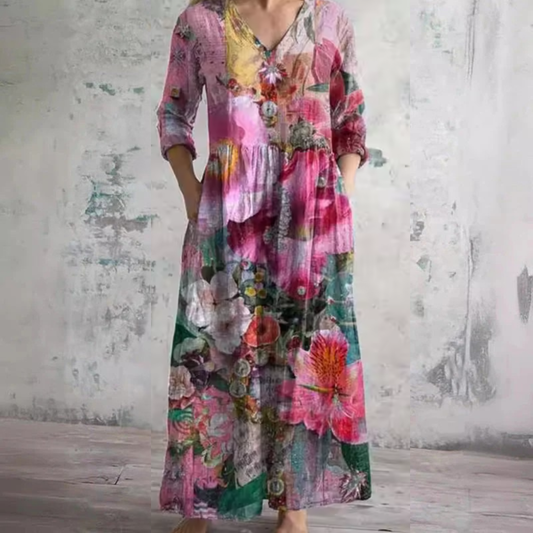 Lynn | Flattering Floral Summer Maxi Dress