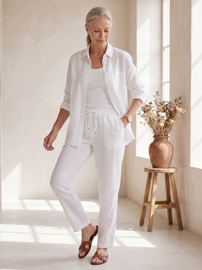Audrey | Long Sleeve Shirt & Tapered Pants Set