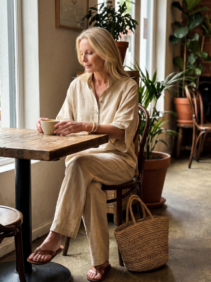 Carolyn | Button Tunic & Pants Set
