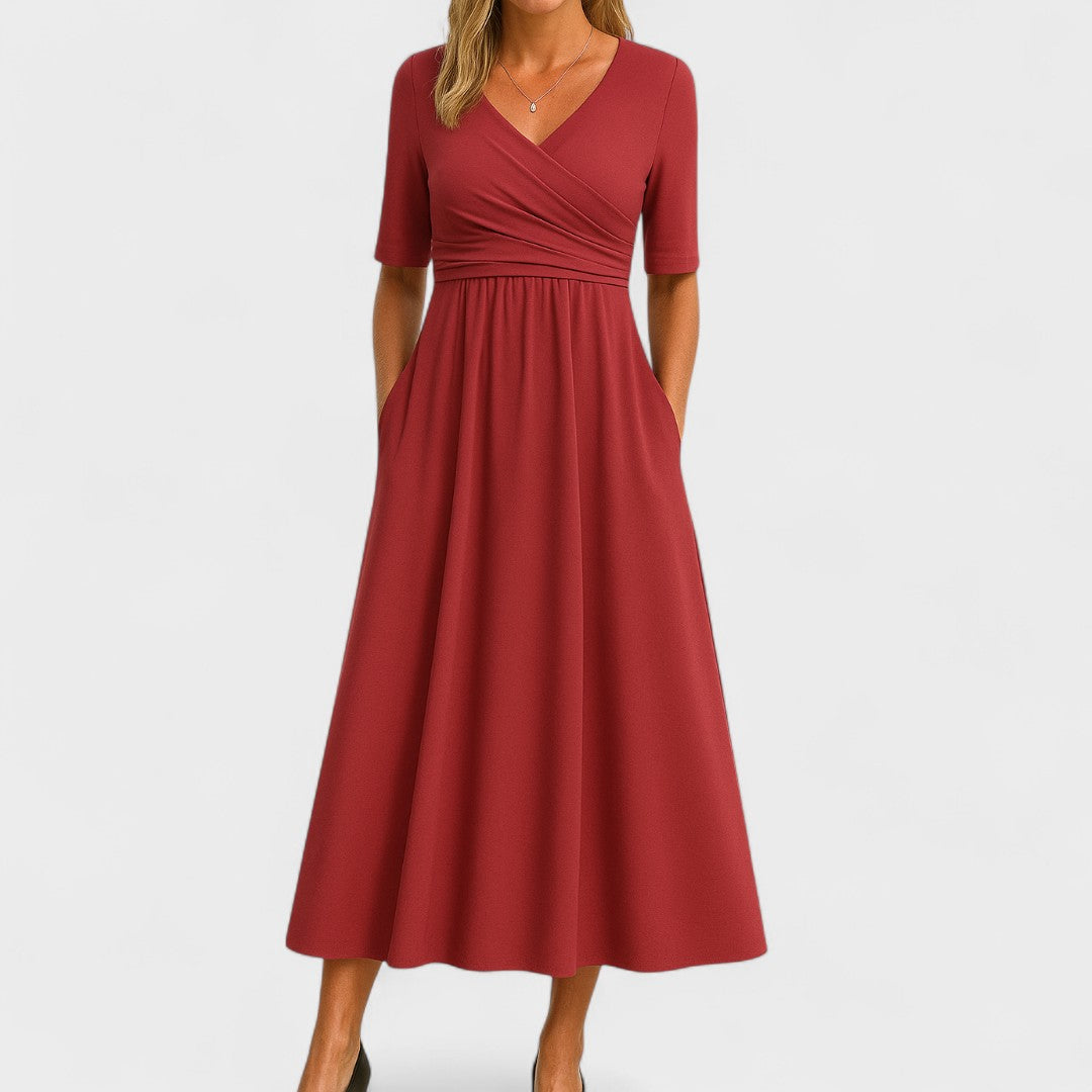 Diane | Elegant Midi Dress with Pockets
