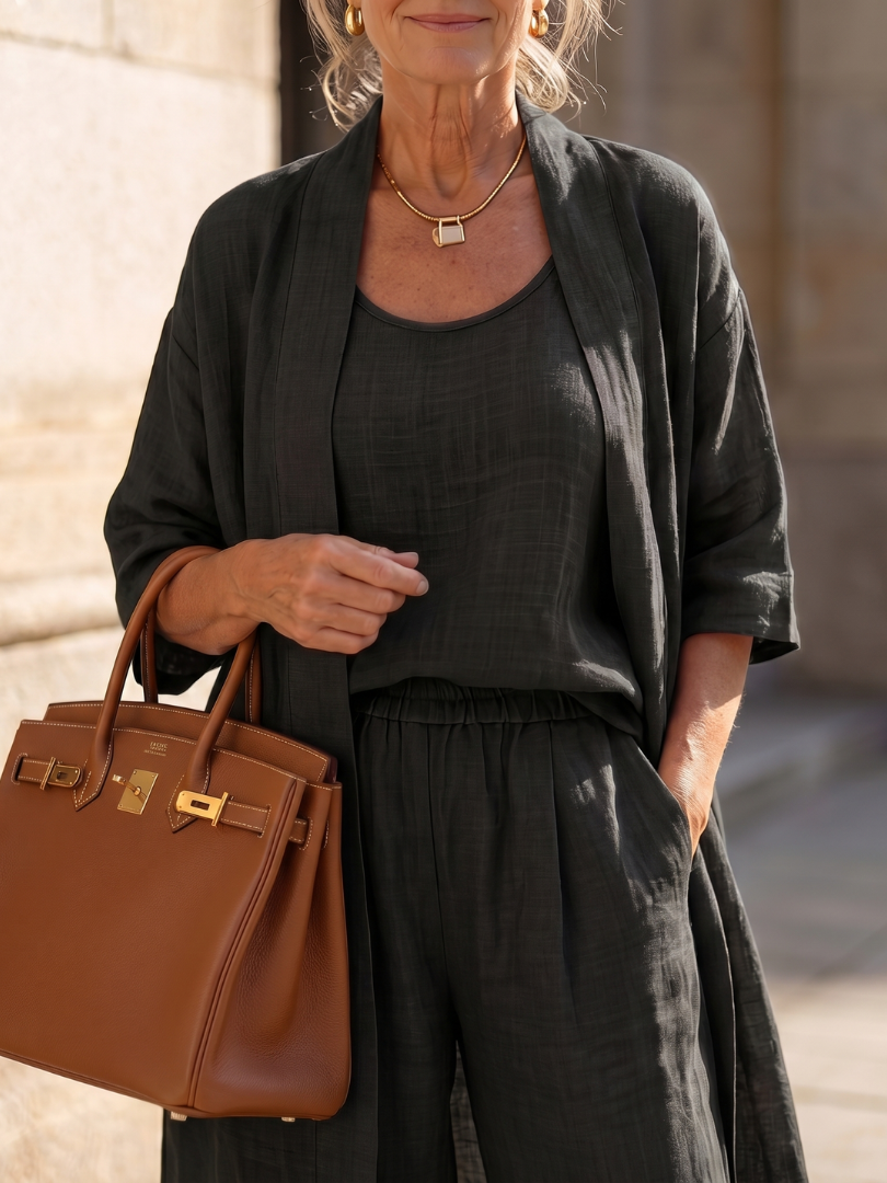Frances | Relaxed Three-Piece Top & Pants Set