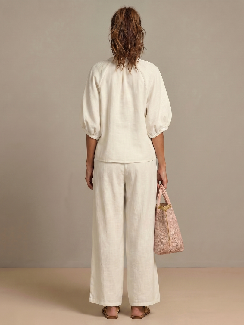 Beverly | Zip-Up Blouson Top & Wide-Leg Pants