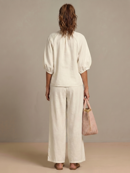 Beverly | Zip-Up Blouson Top & Wide-Leg Pants