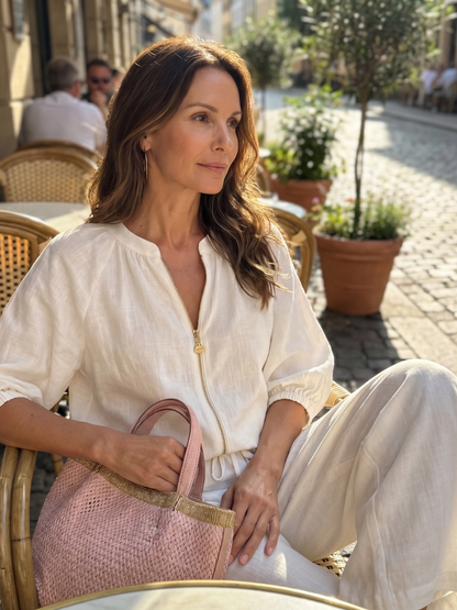Beverly | Zip-Up Blouson Top & Wide-Leg Pants