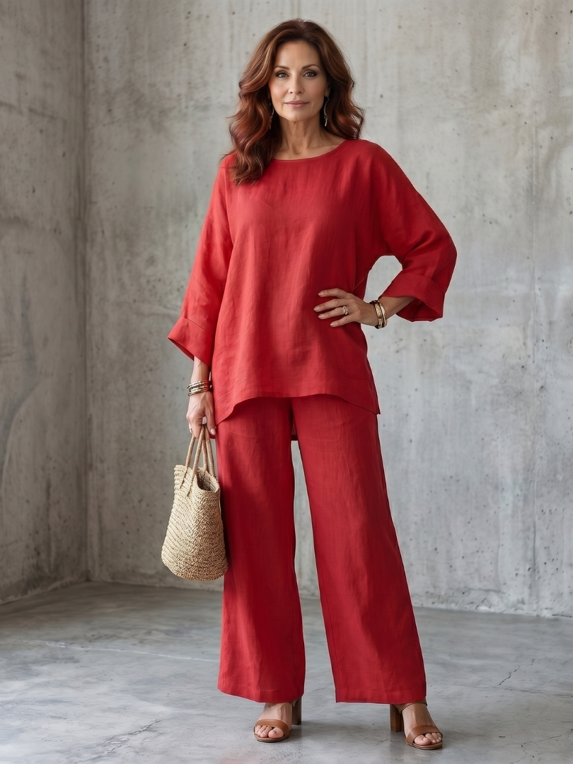 Barbara | Oversized Tunic & Wide-Leg Pants Set