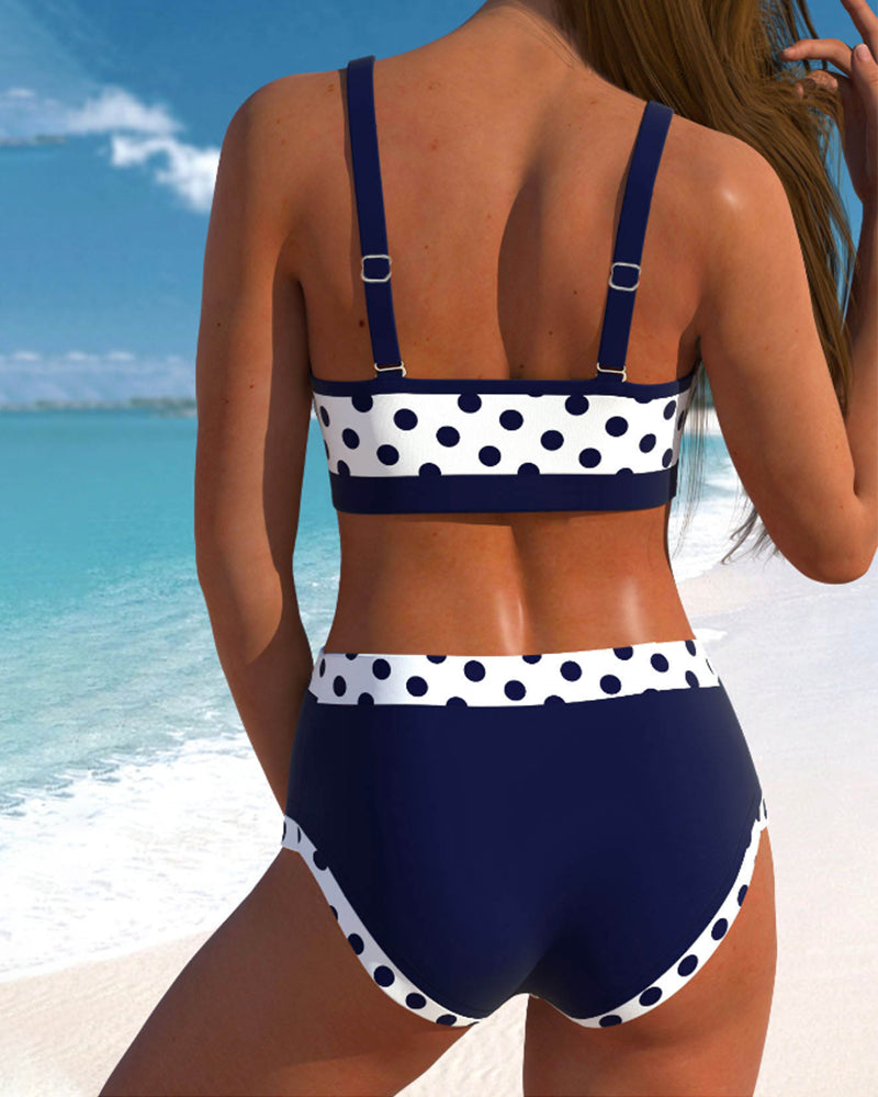 Margaux | High-Waisted Bikini in Artful Patchwork