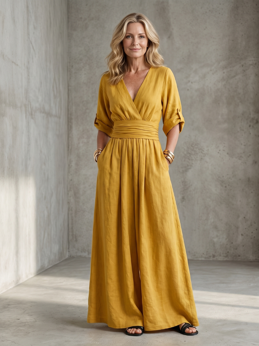 Dorothy | Wide-Leg Crossover Jumpsuit