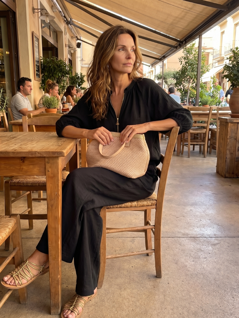 Beverly | Zip-Up Blouson Top & Wide-Leg Pants