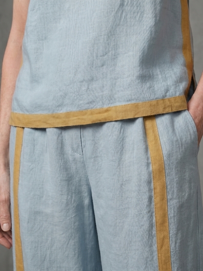 Diane | Sleeveless Contrast Wide-Leg Pants Set