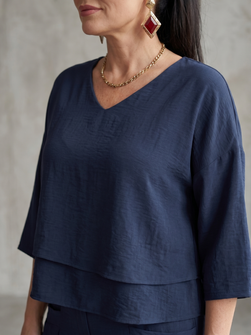 Gloria | Layered Top & Wide-Leg Pants Set