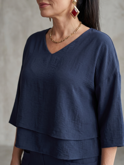Gloria | Layered Top & Wide-Leg Pants Set