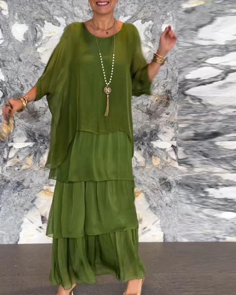 Overlay Tiered Maxi Dress