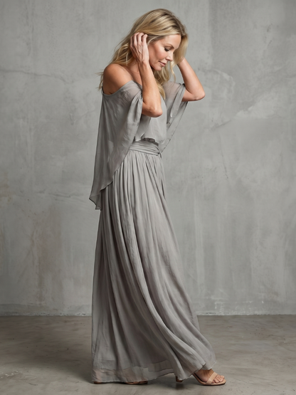 Virginia | Drape Off-Shoulder Top & Wide-Leg Pants