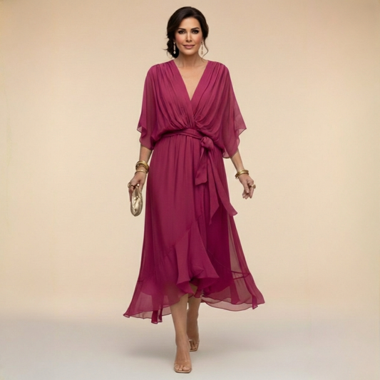 Caroline | Effortlessly Flattering Dress-Dark Purple