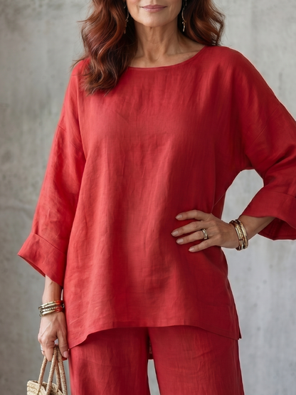 Barbara | Oversized Tunic & Wide-Leg Pants Set