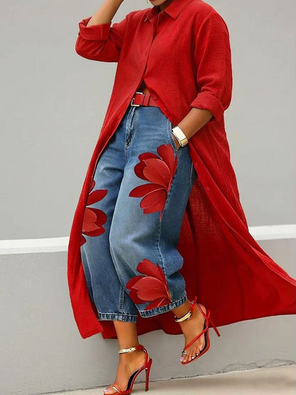 Sophia | Elegant Floral Wide-Leg Pants