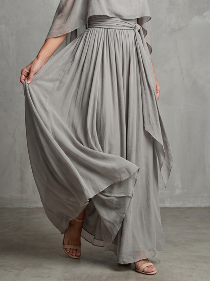 Virginia | Drape Off-Shoulder Top & Wide-Leg Pants