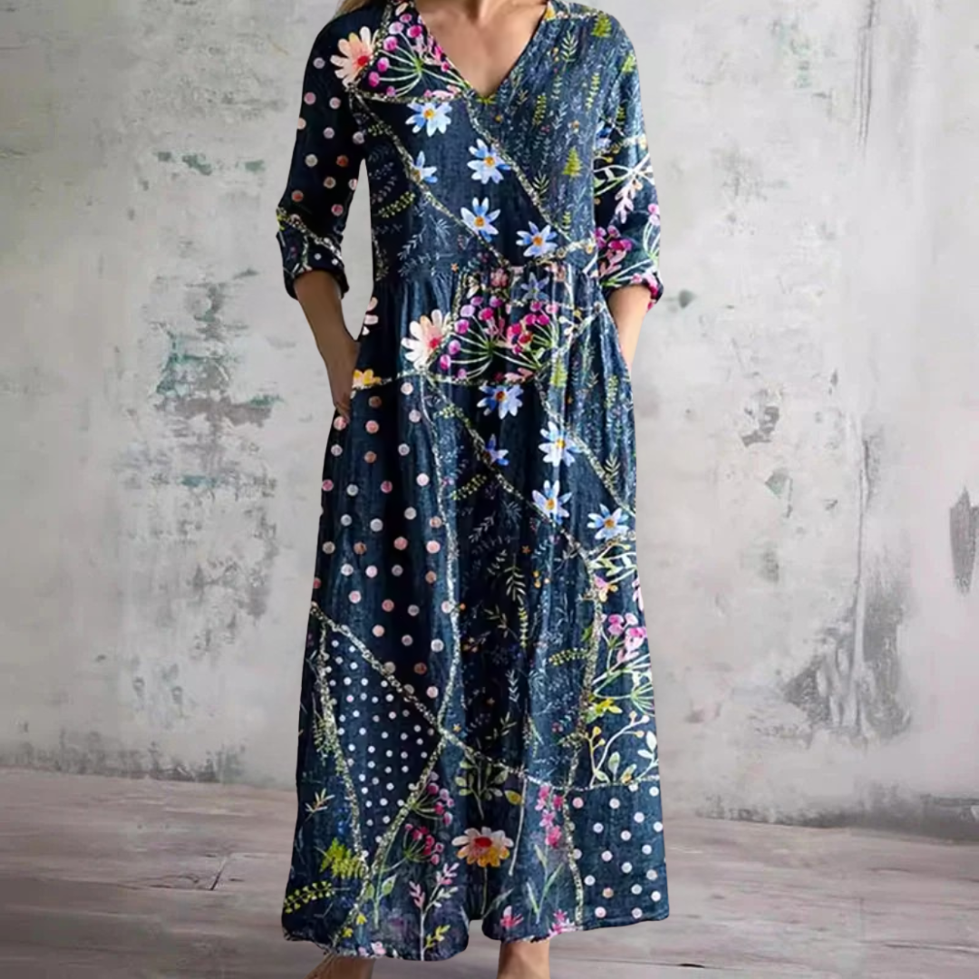 Linda | Flattering Floral Summer Maxi Dress