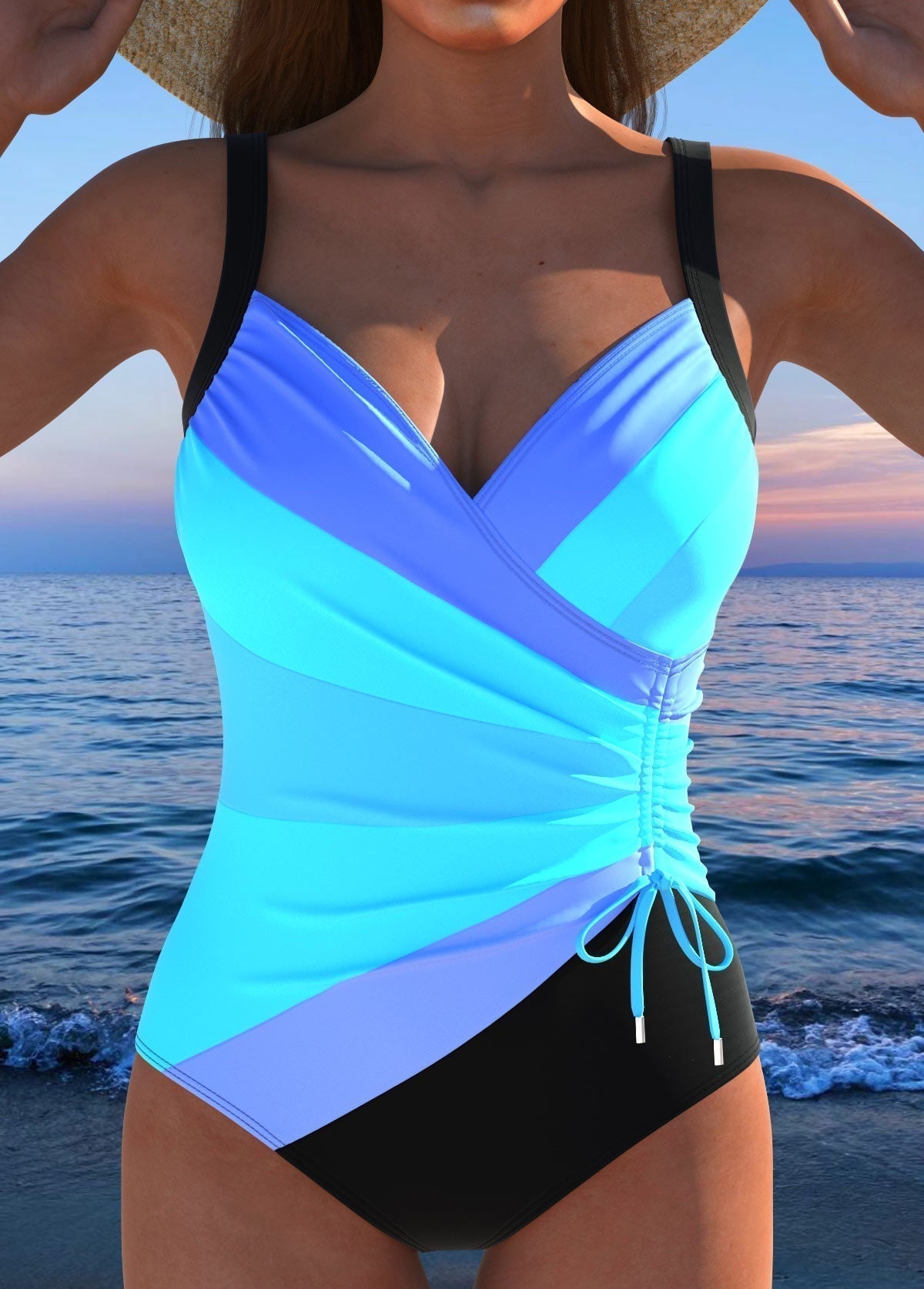 Constance | Luxe Wrap Swimsuit in Painterly Color