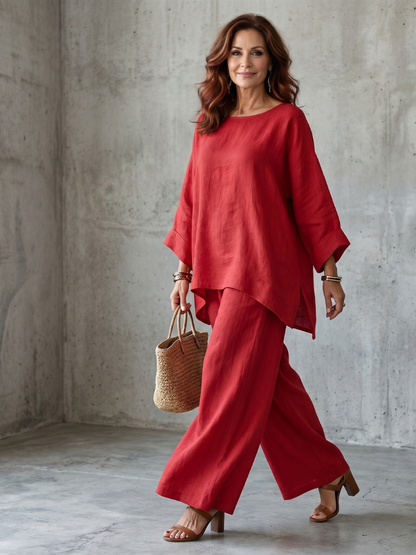 Barbara | Oversized Tunic & Wide-Leg Pants Set