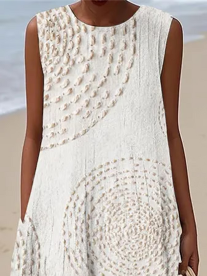 Boho Geometric Print Sleeveless Dress