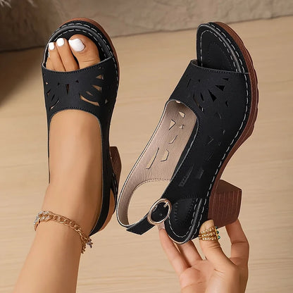 Cristy  | Ankle Strap Sandals With Block Heel