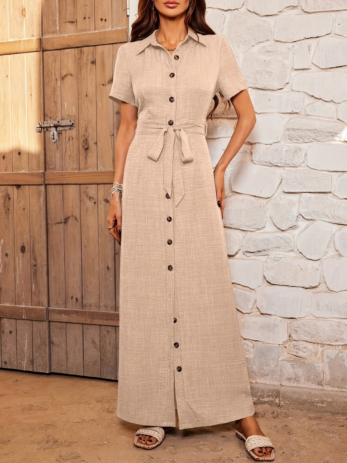 Augusta | Natural Silhouette Long Dress