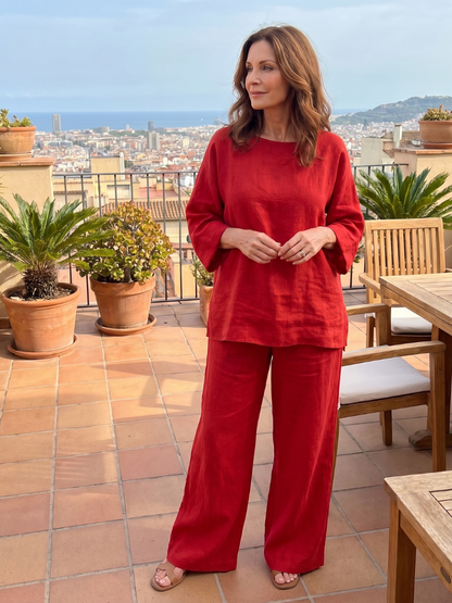 Barbara | Oversized Tunic & Wide-Leg Pants Set