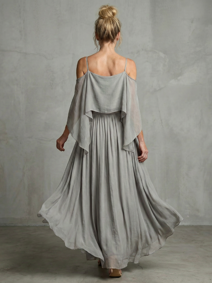 Virginia | Drape Off-Shoulder Top & Wide-Leg Pants
