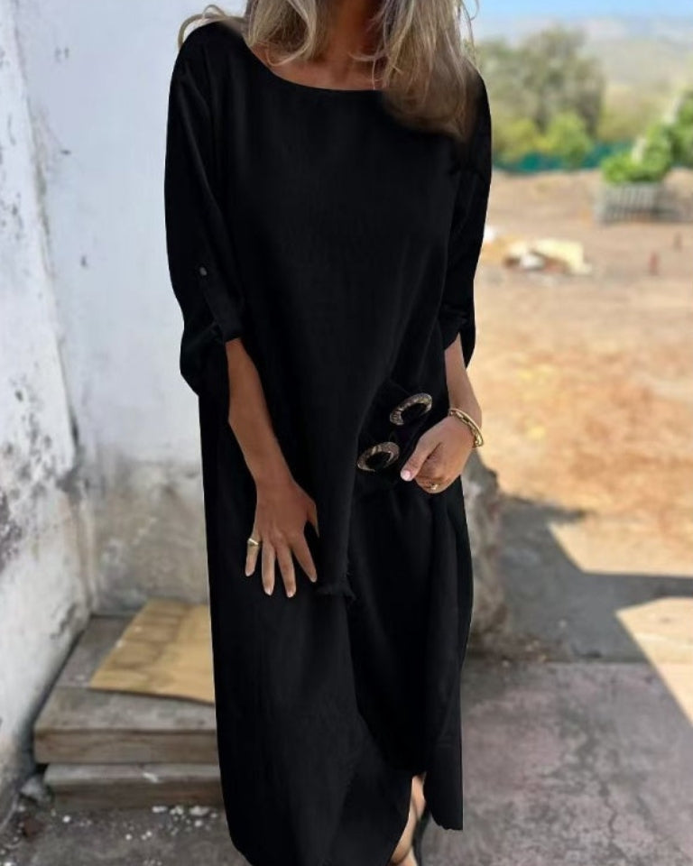 Raw Hem Asymmetrical Tunic Set