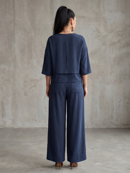 Gloria | Layered Top & Wide-Leg Pants Set