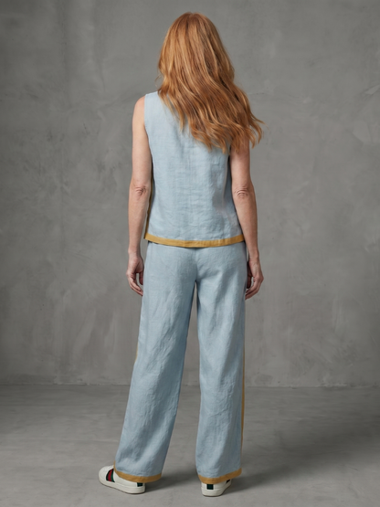 Diane | Sleeveless Contrast Wide-Leg Pants Set