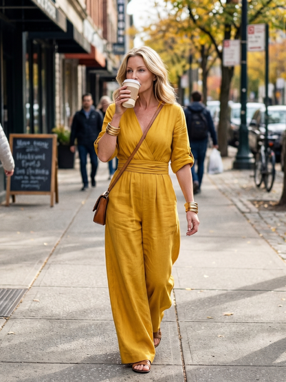 Dorothy | Wide-Leg Crossover Jumpsuit